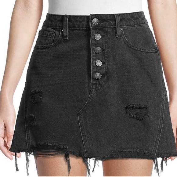 We the Free black denim Rainn skirt - Picture 2 of 9